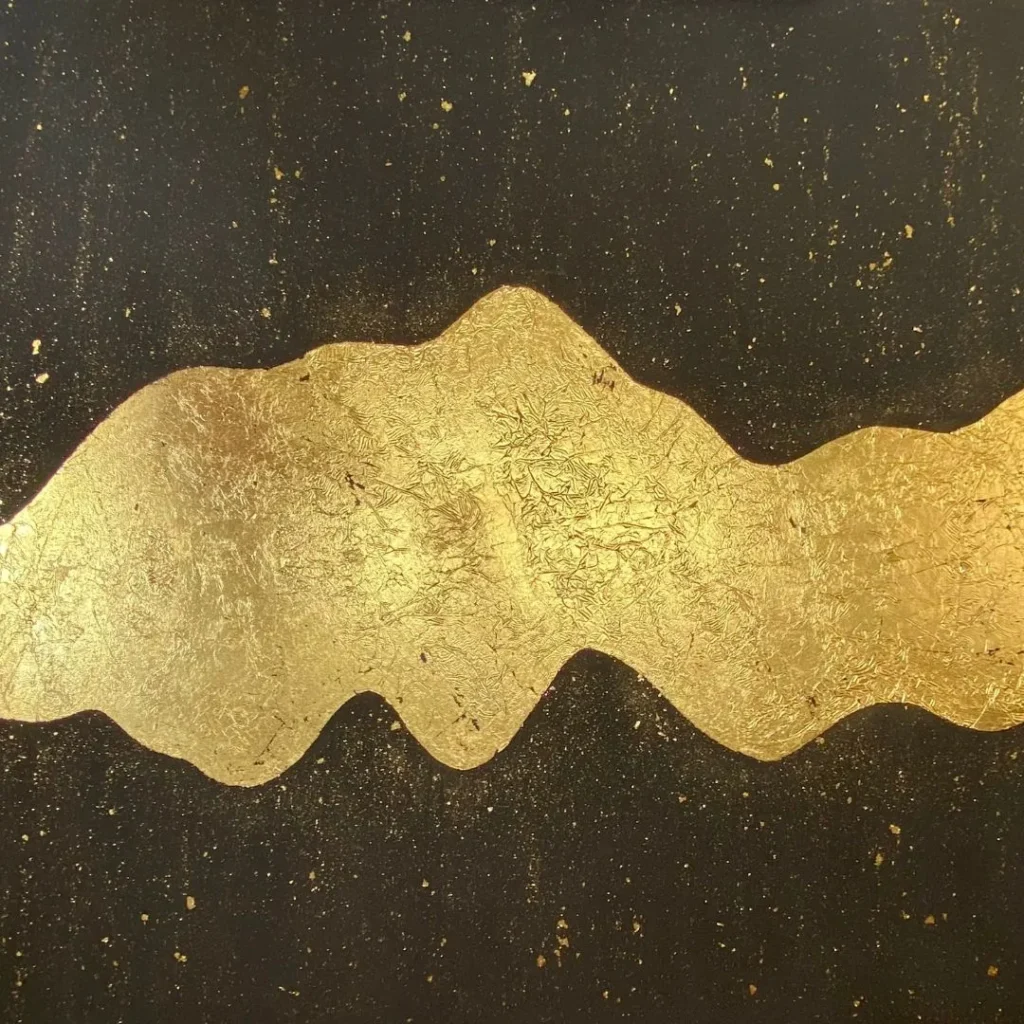 Pintura-abstrata-vermelha-de-Dani Fontenelle-tecnica-de-derramamento- organico-arte-contemporanea-para- colecionadores