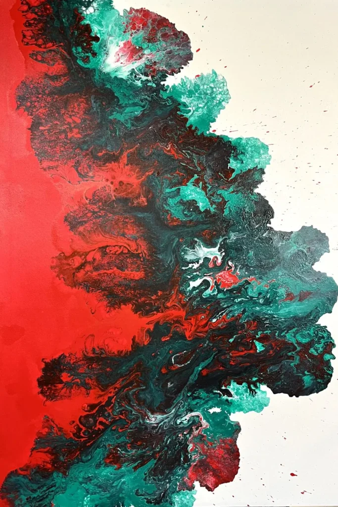 Pintura-abstrata-de-Dani Fontenelle-tecnica-de-derramamento- organico-arte-contemporanea-para- colecionadores